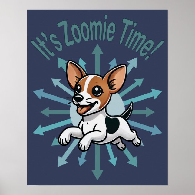 Zoomie Time Rat Terrier Poster (Vorne)