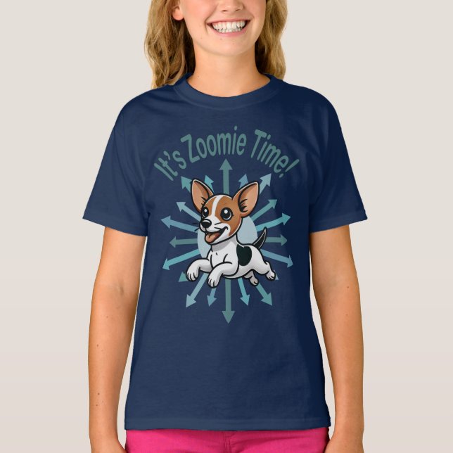 Zoomie Time Rat Terrier T-Shirt (Vorderseite)