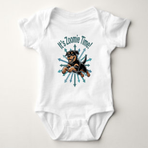 Zoomie Time Rottweiler Baby Strampler