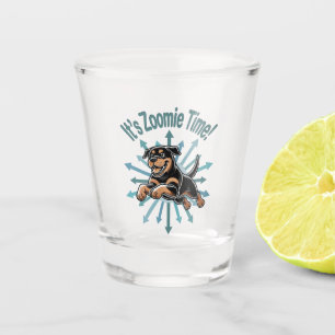 Zoomie Time Rottweiler Schnapsglas
