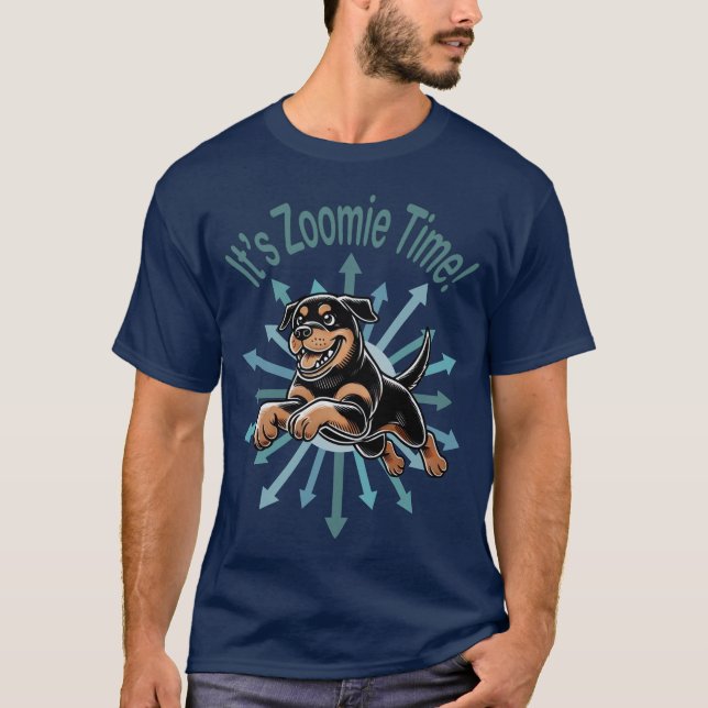 Zoomie Time Rottweiler T-Shirt (Vorderseite)