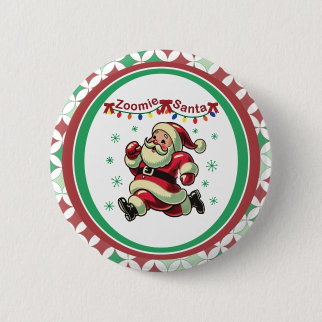 Zoomie Weihnachtsmann Weihnachten Button (Vorderseite)