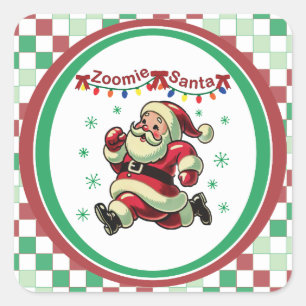 Zoomie Weihnachtsmann Weihnachten Quadratischer Aufkleber