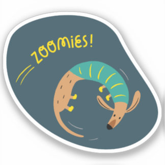 Zoomies niedliche illustrierte Wurstmarinade Aufkleber
