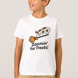 Zoomin' for Treats Fun Orange Halloween Design T-Shirt