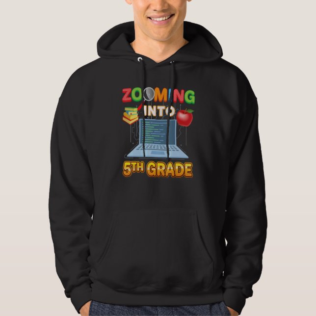 Zooming Into 5th Grade Fifth Virtual Student Learn Hoodie (Vorderseite)