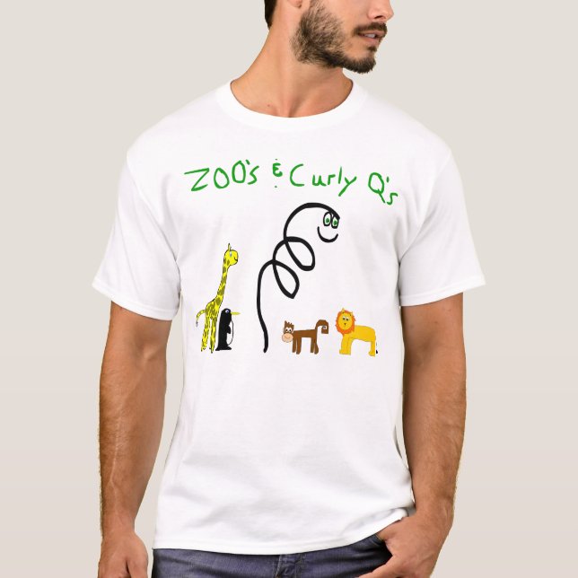 Zoos und weißes T-Shirt gelockten q (Vorderseite)