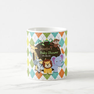 Zootiere auf farbenfrohe Raute Kaffeetasse