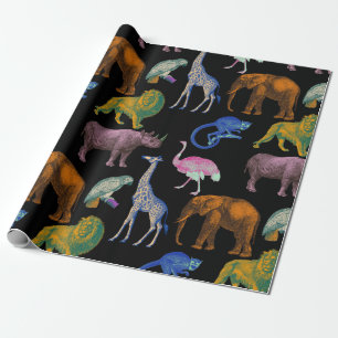 Zootiere Lebende Farben Pop Art Tierfreunde Geschenkpapier