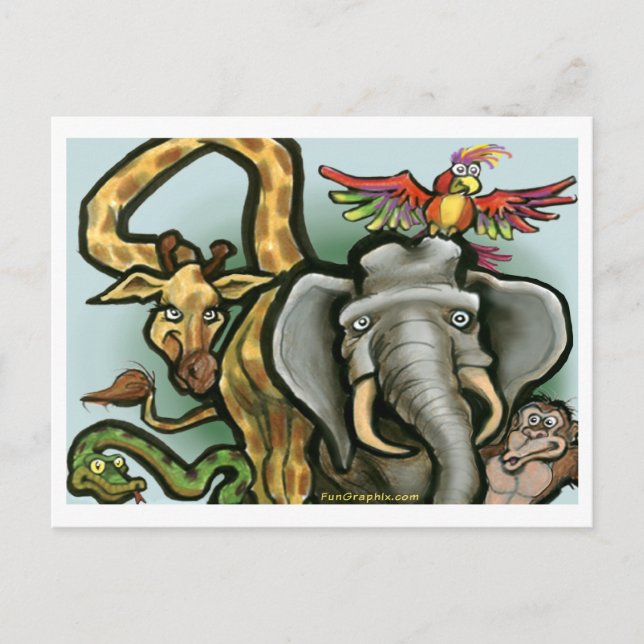 Zootiere Postkarte (Vorderseite)