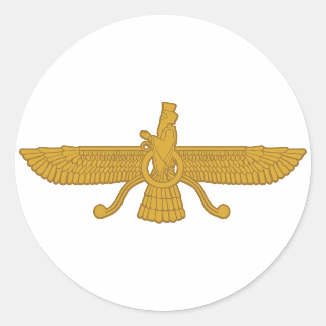Zorastrisch-Symbol Runder Aufkleber (Vorderseite)