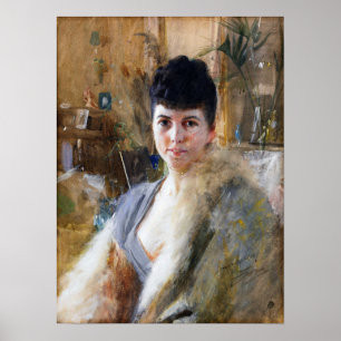 Zorn - Dame mit Pelzkapsel 1887 Poster