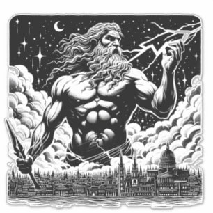 Zorn der Zeus-Tinte Illustration griechische Mytho Aufkleber