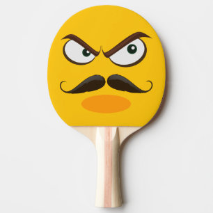 Zorngelbe Emoji Tischtennis Schläger