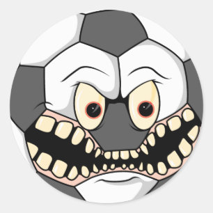 zorniger Fußballball Runder Aufkleber