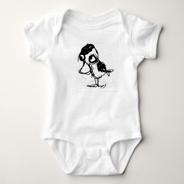 Zorniger Vogel Baby Strampler (Vorderseite)