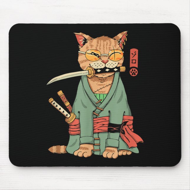 Zoro Cat Warrior Mousepad (Vorne)