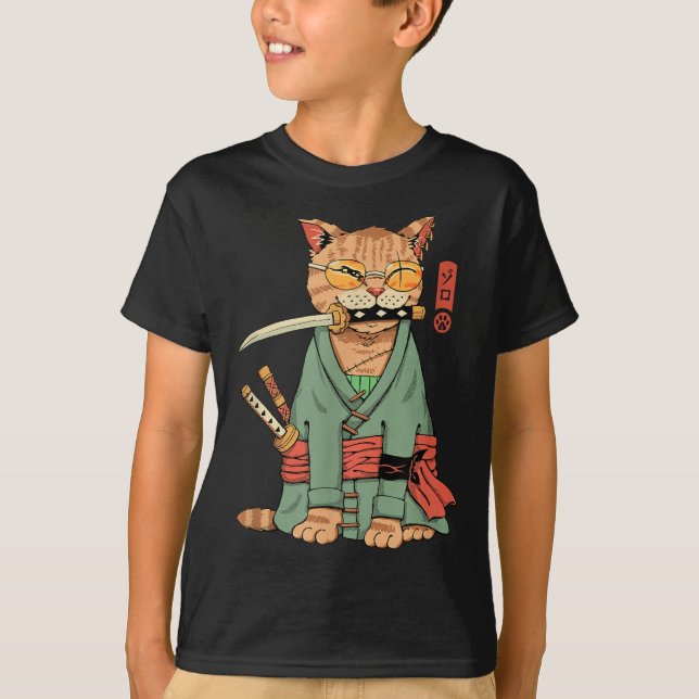 Zoro Cat Warrior T-Shirt (Vorderseite)