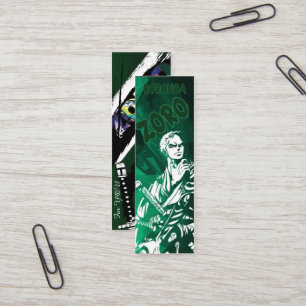 Zoro Drei Schwerter grünes Lesezeichen für einen S Mini Visitenkarte