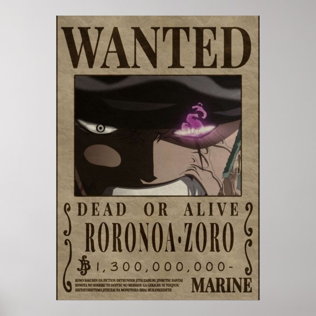 Zoro Third Gewollt Poster (Vorne)