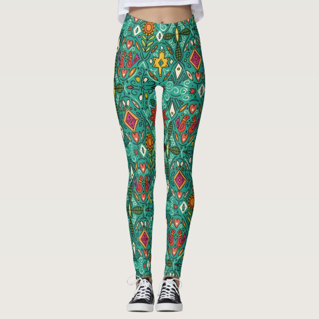 Zoryana aquamarin leggings (Vorderseite)
