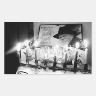 Zos Chanukah. Lubavitcher Rebbe. Chabad Hanukkah Rechteckiger Aufkleber