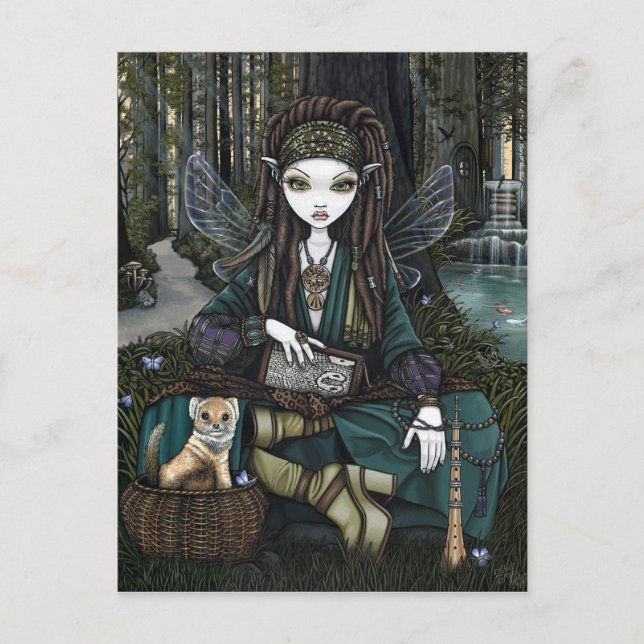 Zoti Nature Awen Sage Fairy Balance Fee Postkarte (Vorderseite)