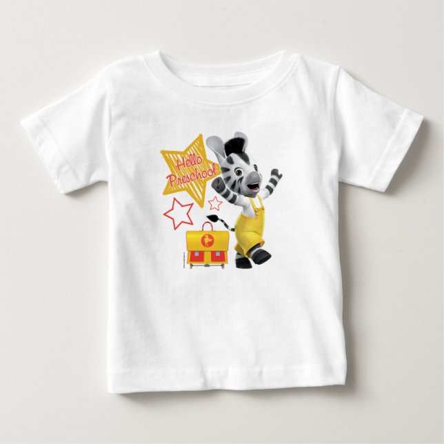 ZOU hallo aufgeregter kleiner Vorschulzebra Baby T-shirt (Vorderseite)