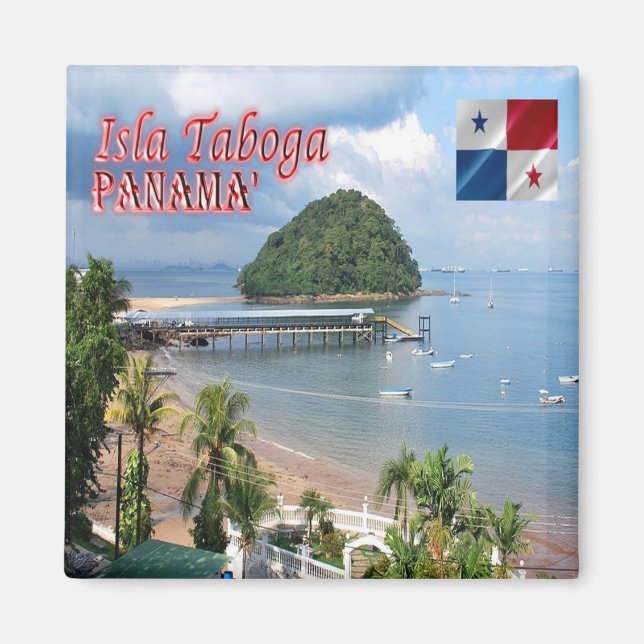 zPA003 PANAMA, Isla Taboga, El Morro Beach, Kühlsc Magnet (Vorne)