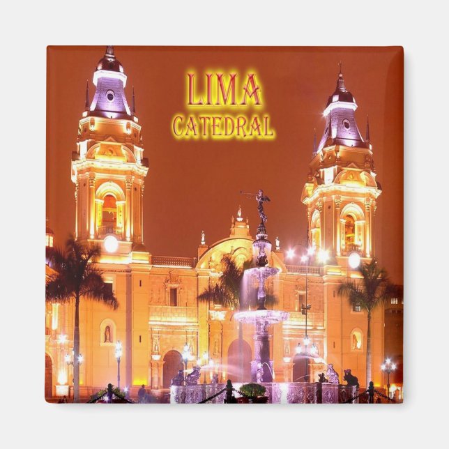 zPE019 LIMA, Kathedrale, Peru, Amerika, Kühlschran Magnet (Vorne)
