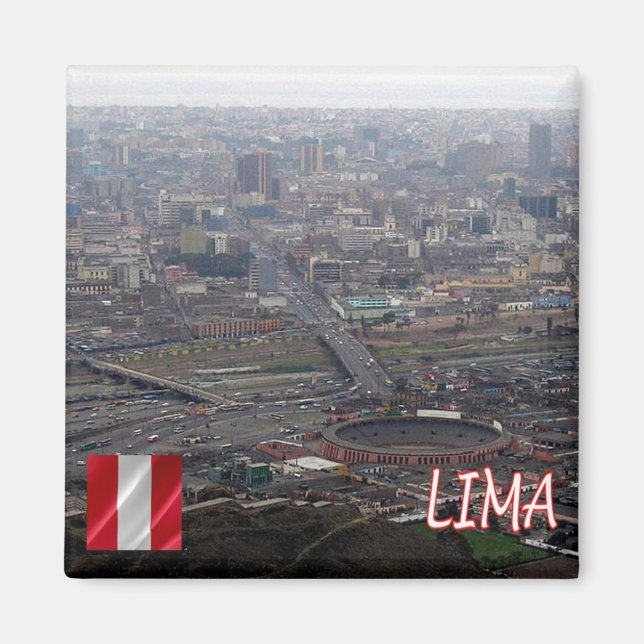 zPE021 LIMA, Panorama, Peru, Amerika, Kühlschrank Magnet (Vorne)