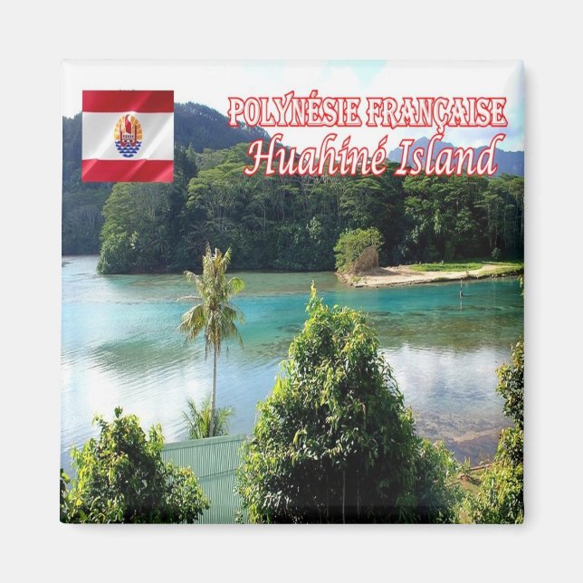 zPF009 HUAHINE ISLAND, Französisch-Polynesien, Küh Magnet (Vorne)
