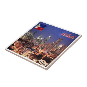 zPH009 MAKATI, Stadt für Nacht, Philippinen, Fliese