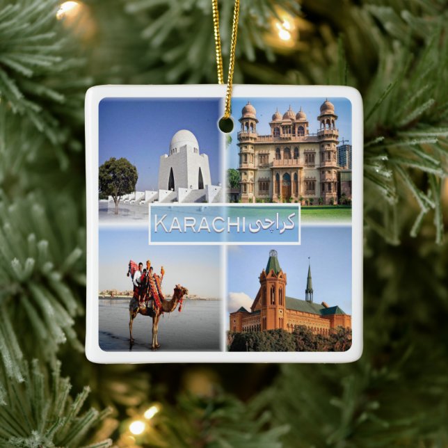 zPK004 KARACHI, MAZAR , QUAID, Pakistan, Keramikornament (Baum)