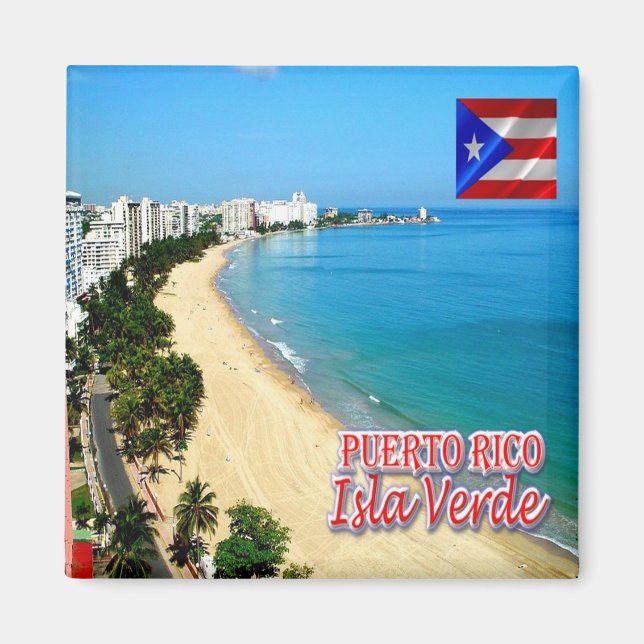 zPR012 PUERTO RICO, Green Island, Amerika, Kühlsch Magnet (Vorne)