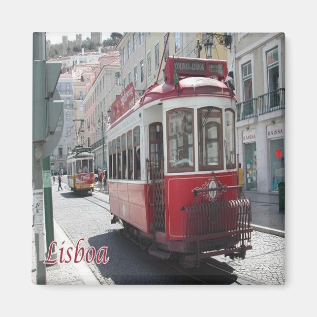 zPT014 LISBON Tram Streetcar, Portugal, Kühlschran Magnet (Vorne)
