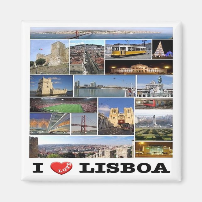 zPT018 LISBON "I Liebe", Portugal, Europa, Kühlsch Magnet (Vorne)