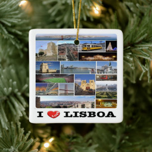 zPT018 LISBON "I Liebe", Portugal, Keramikornament