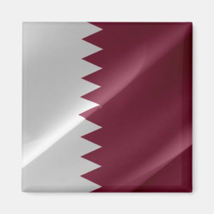 zQA002 agitant le DRAPEAU Qatari Qatar, Aimant fri