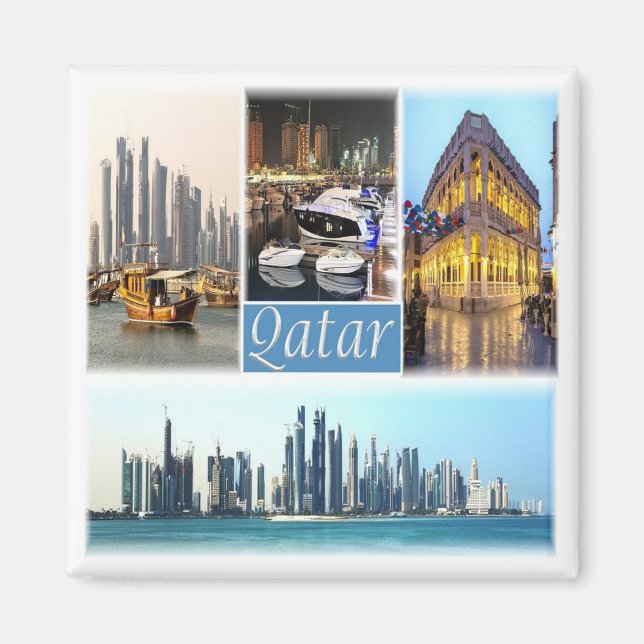 zQA003 Mosaik von QATAR, Asien, Kühlschrank Magnet (Vorne)