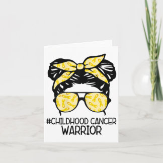 Zqxj Messy Bun Yellow Ribbon Childhood Cancer Warr Karte