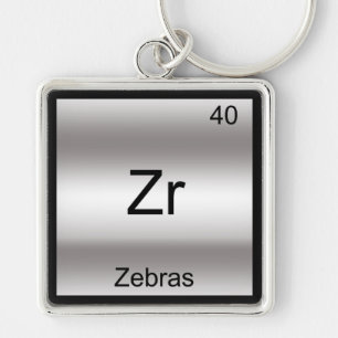 Zr. Zebras Funny Element Chemistry Symbol T - Shir Schlüsselanhänger