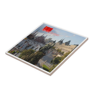 zRU019 MOSKAU RED SQUARE FLAG URSS, Russland, Fliese
