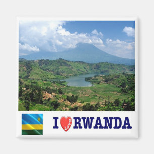 zRW007 RWANDA, I Liebe, Virunga Mountains, Kühlsch Magnet