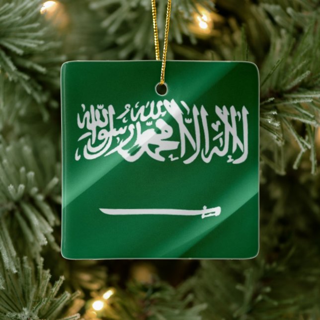zSA002 schwingende Saudi-FLAG Saudi-Arabien, Keramikornament (Baum)