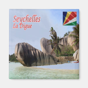 zSC003 SEYCHELLES, La Digue, Afrika, Kühlschrank Magnet