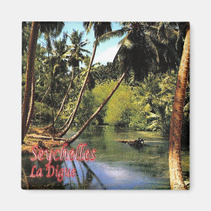 zSC005 SEYCHELLES, La Digue, Afrika, Kühlschrank Magnet