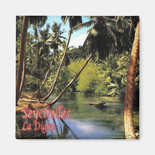 zSC005 SEYCHELLES, La Digue, Afrika, Kühlschrank Magnet (Vorne)