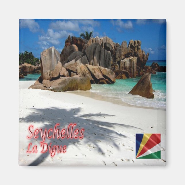 zSC006 SEYCHELLES, La Digue, Afrika, Kühlschrank Magnet (Vorne)