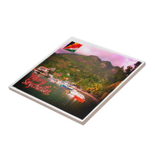 zSC017 VICTORIA, Port, Seychellen, Afrika, Fliese